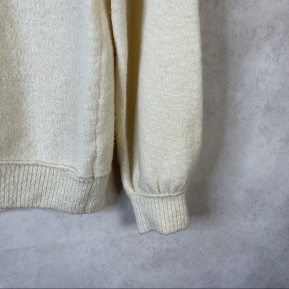 Free People Echo Beach Knit Fold Over Turtleneck Cowl Soft Sweater Ivory Size XS - Picture 8 of 11